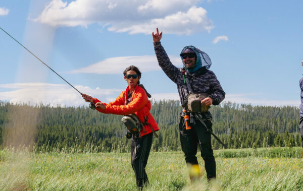 student learning to fly fish