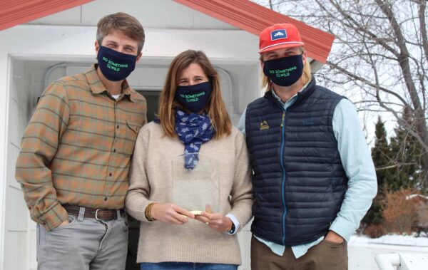 WA Director, Tom and Catherine Holland, and Base Camp Director, Willy Ross, accept the Small Business Award in Jackson Hole, Wyoming.