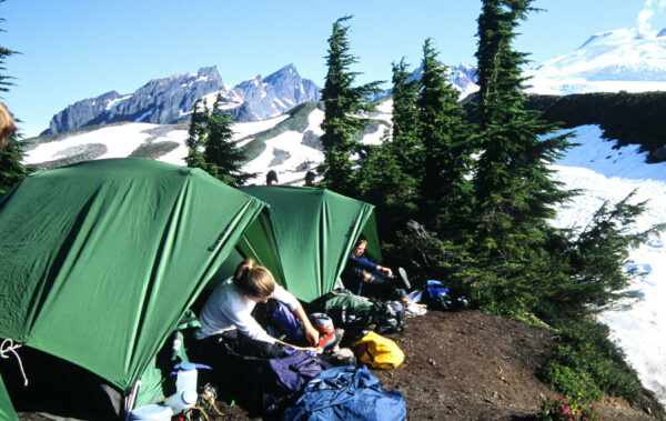 Travelers in tents