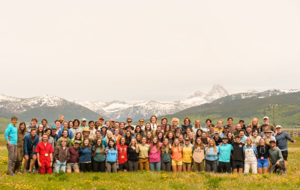 Group of staff members in front of the Tetons