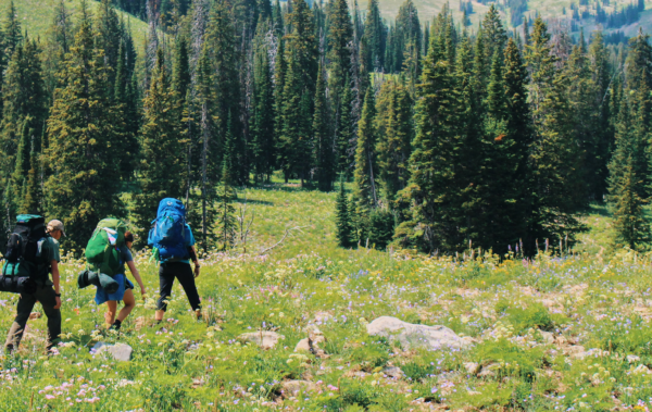 People backpacking in Wyoming.